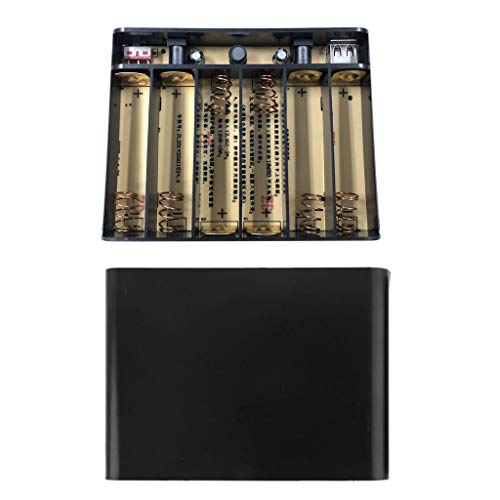 Power Bank Box Fai-da-Te USB 5V 2A DC 12V 10A Uscita 6X 18650 Batterie Caricabatteria da Scatola per Router WiFi Cellulare Telecamera di Sicurezza con Luce LED e Altro Ancora