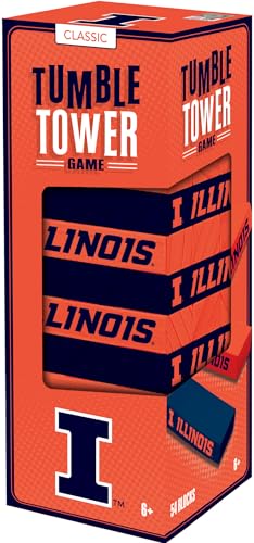 MasterPieces NCAA Illinois Fighting Illini Tumble Tower - Real Wood Blocks, Merchandise