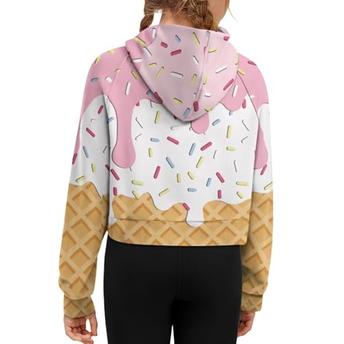 Hoodies for Girls Graphic Sweatshirts for Kids Half Zipper Pullover Cute Clothes Falll Jackets with Pockets 5-143