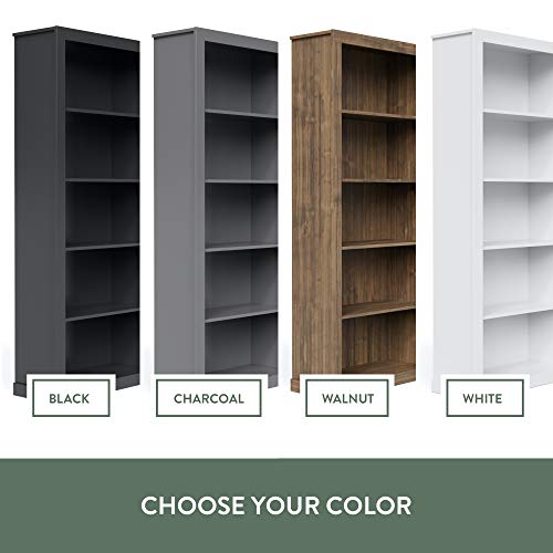 Edenbrook Sumac Bookcase, 5-Shelf Organizer For Bedroom Furniture Or Home Office Furniture, Walnut Wood Bookshelf #TOP5