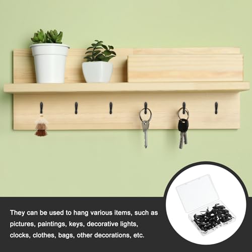 Image of uxcell 10 Pcs Push Pin Picture Hooks, Zinc Alloy Picture Hanging Nails Thumb Tacks Hanging Hooks with Nails for Wall Wooden Board, Black