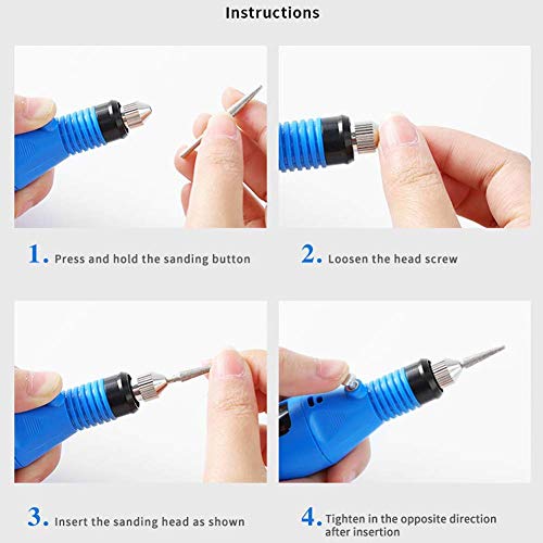 Lima eléctrica para uñas portátil profesional azul miniatura 3