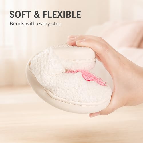 Image of Bow Slippers for Women, Girly House Shoes, Fuzzy Non Slip Sole