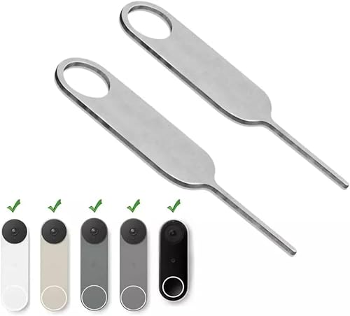 Sndperiexam 2Pcs Doorbell Key Tool, Ring Doorbell Tool, Doorbell Opening Pin Tool, Release Removal Pin Security Key Replacement Tool Compatible Compatible with Arlo, Nest, Google Nest and Eufy