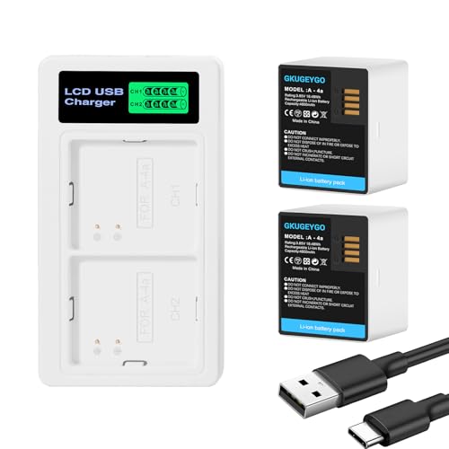 GKUGEYGO 2-Pack Rechargeable Battery Compatible with Arlo Pro 5S 2K Pro 4 Pro 3 Ultra 2 Cameras VMC4050P VMC4250P VMC4350P A-4a with LCD Dual Battery Charger (4800mAh 3.85V)