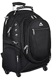 Rolling Backpack,Matein Large College Wheeled 15.6 inch Laptop Backpack for Men Women,Removable Wheels Business Travel Backpack,Roller School Backpack for Girl Boy,Carryon Computer Rolling Bag,Black
