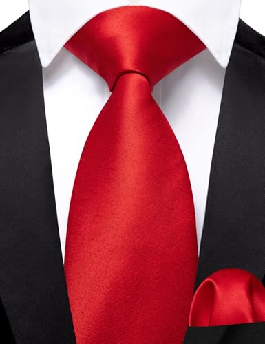 Image of Barry.Wang Boys Ties Pre-Tied Satin Solid Color Kids Tie Pocket Square Set Adjustable Formal Necktie Graduation School