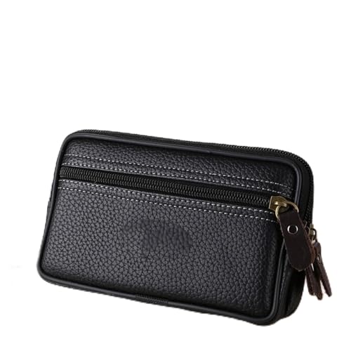 Pochette homme en cuir de grande capacité pour cartes et téléphone