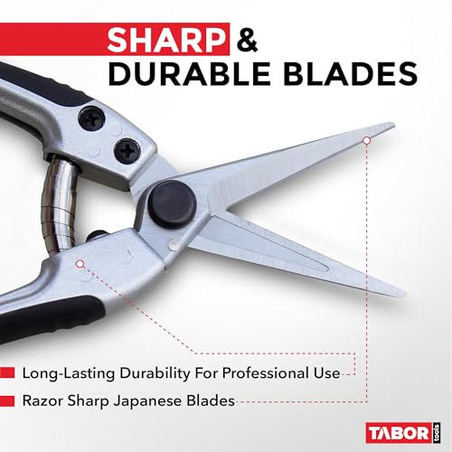 TABOR TOOLS K18A Straight Pruning Shears, Florist Scissors, Multi-Tasking Garden Snips for Arranging Flowers, Trimming Plants and Harvesting Herbs, Fruits or Vegetables (Japanese Style Blades) - image 2