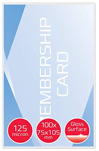 GBC Laminierfolien Kleinformat 65 x 95 mm, 125 mic, Ideal für Visitenkarten und Ausweise, Robuste Laminiertaschen im 100er Pack, Glänzend, Transparent, 3740301