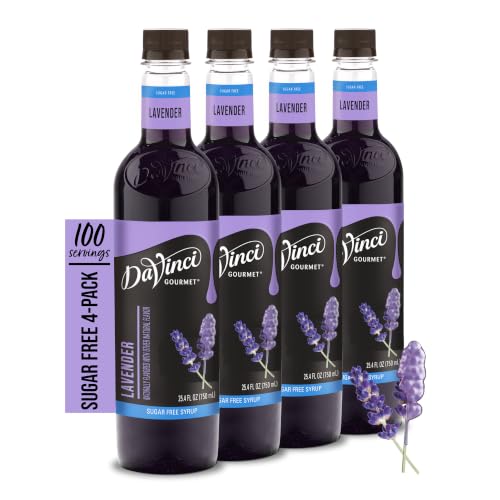 Image of DaVinci Gourmet Sugar-Free Lavender Syrup, 25.4 Fluid Ounces (Pack of 4)