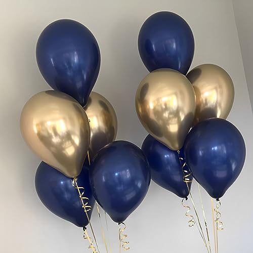 Image of Voircoloria 110pcs Navy Blue Balloons 12inch Dark Blue Latex Party Balloons for Graduation, Wedding, Birthday, Baby Shower, Gender Reveal, Anniversary Party Decorations