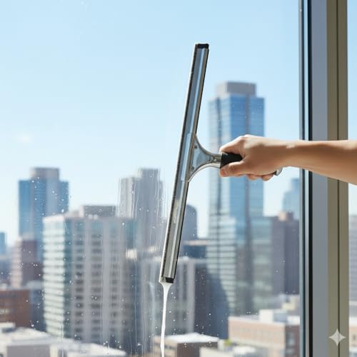 Image of 18-Inch Heavy-Duty Window Squeegee with Rubber Blade, Ideal 15 Degree Angle