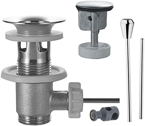 Bathroom Sink Drain Bidet Chrome Metal With Cap Small Rod And Joint Included 1"