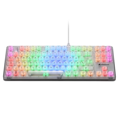Sharkoon Crystal Shark RVB, Blanc Clavier Mécanique Translucide PC - 4