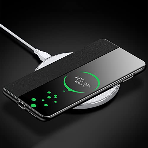 Xd Designs Flip Clear Smart View Case For Oneplus 10 Pro 5G, Leather Case Full Body 360° Protection Cover, Translucent Standing Phone Shell Tpu Bumper, Support Wireless Charging,Black #TOP5