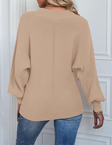 Image of TECREW Women's Batwing Long Sleeve Crew Neck Pullover Sweater Soft Ribbed Knit Sweater Top