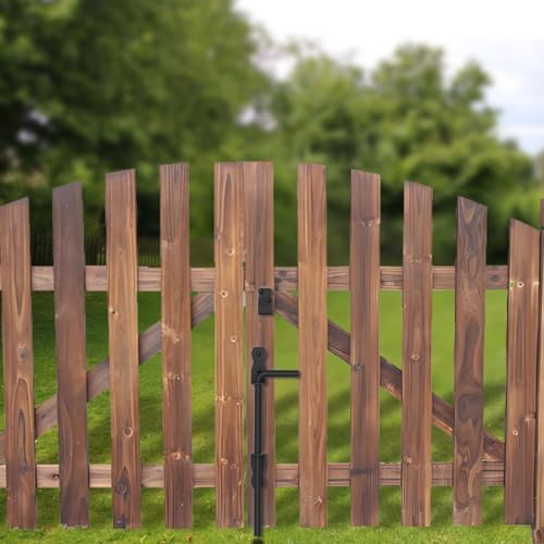 Image of Sdstone 12 Inch Heavy Duty Cane Bolt Gate Drop Rod,Gate Ground Latch Hardware for Wooden Fences,Metal Gates Doors Stopper for Gate Ground (Black Finish,2 Pack)