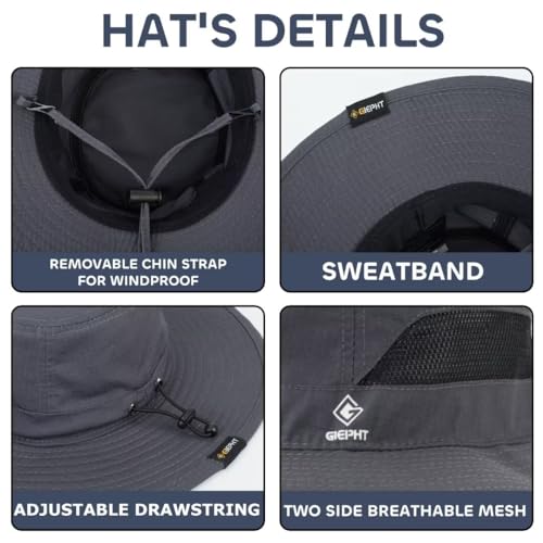 Image of Fishing Hat for Mens Sun Hat Wide Brim Bucket Hat SPF UV Protection XL XXL Large Size Big Head Hiking Beach Safari
