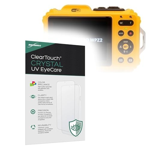 BoxWave�X�N���[���v���e�N�^�[ Kodak PixPro WPZ2�Ή� - ClearTouch Crystal Anti-UV EyeCare (2���p�b�N)�A�L�Q�ȃu���[���C�g���Ւf���Ĕ�J���y��