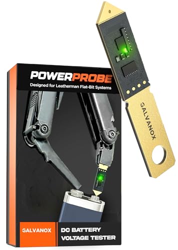 Galvanox Battery Voltage Tester Designed for Leatherman Multitools (Flat-Bit Slot Accessory) DC Voltage Meter, 2.5VDC to 30VDC