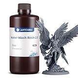 ANYCUBIC 光造形 3Dプリンター用 水洗いレジン 2.0 405nm LCD/DLP/SLA 3Dプリンター向け UV樹脂 水洗い可能 光硬化可能レジン 環境に優しい 1kg (グレー)