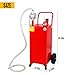 Migoda 30 Gallon Gas Caddy, Portable Gas Tank With Pump on 4 Wheels,Fuel Transfer Storage Tank Gasoline Diesel Can Revrsible Rotary Hand Siphon Pump for Boat, ATV, Car, Motorcycle,UTV