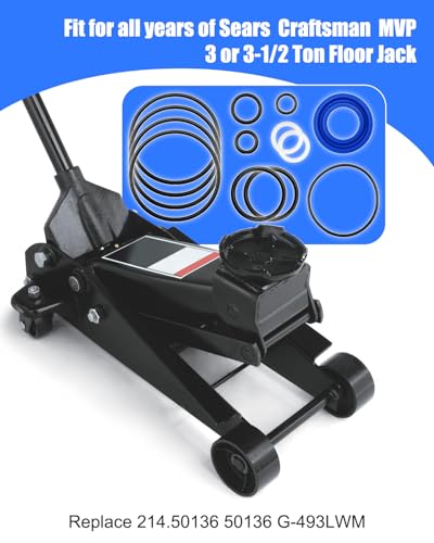 Image of Floor Jack Seal Kit Fit Fit for Sears Craftsman MVP 3 & 3-1 /2 Ton Jack | Includes O-Rings, Replace 214.50136 50136 G-493LWM