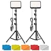UBeesize LED Video Light Kit, 2Pcs Dimmable Continuous Portable Photography Lighting with Adjustable Tripod Stand…