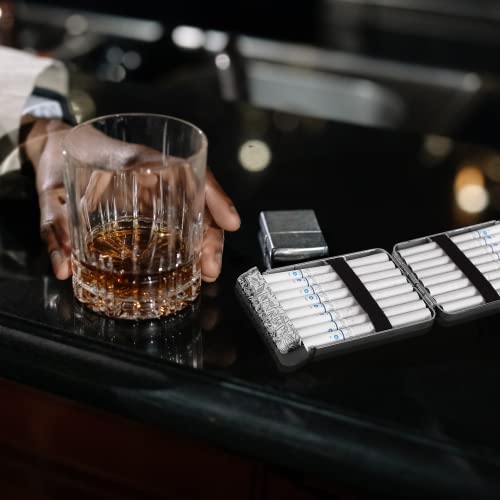 Yusud Metal Cigarette Case, Vintage Cigarette Holder For Weed, Peaky Blinders Box For 16Pcs 84Mm King Size Cigarettes, Unique Birthday Christmas Gifts For Women Men (Silver) #TOP5