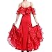 Yhhsgscr Ballroom Big Swing Skirt Modern Dance Dress for Women Banquet Dancewear National Standard Training Outfit,Red,XXL