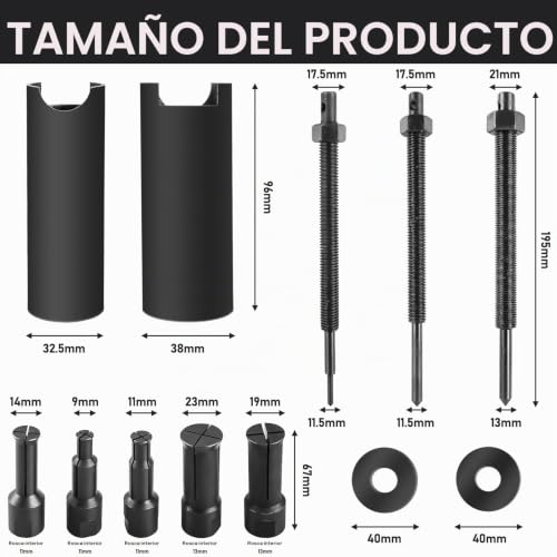 Extractor de rodamientos internos de 9-23 mm con 5 clips para rueda de motocicleta 3