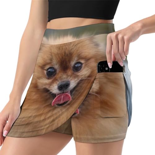Jupe de tennis avec short intégré pour femme - Mini jupe sport de course avec poche