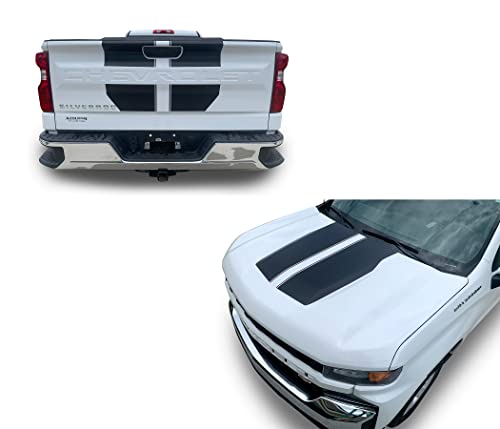 Elevate Graphics - Fits Chevy Silverado Rally Beast Two Graphics Auto Vinyl Stripes 3M Decals and Stickers Years 2019-2022