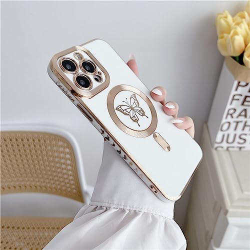 Coque papillon iPhone 14 Pro Max pour shooting photo et chargeur magnétique de voyage