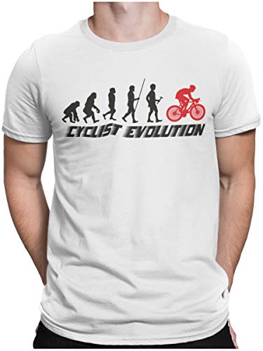 STAMPATEK Maglietta Uomo Evoluzione Ciclista Ciclismo T-Shirt Divertente Amanti della Bici Idea Regalo Tshirt Bike Manica Corta