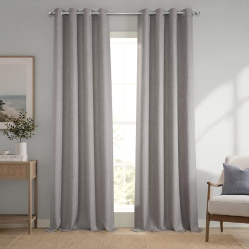Image of HPD Half Price Drapes Grommet Linen Curtains 96 Inches Long Room Darkening Curtains for Bedroom & Living Room (1 Panel), 50W x 96L, Clay