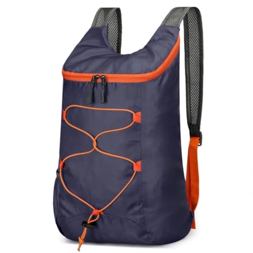 Mochila de caminhada 39 x 27 x 14 cm – Mochila de nylon para acampamento e esportes ao ar livre, design leve e dobrável (azul)
