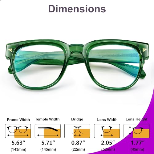 Image of VISOONE Square TR90 Blue Light Blocking Glasses with Anti Glare Computer Glass Woman and Men SAGE