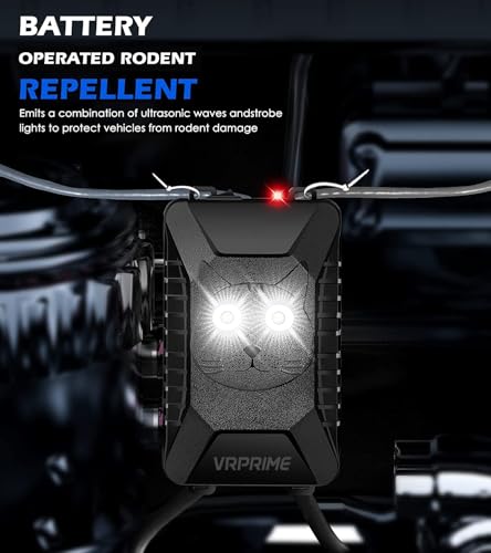 Image of VRPRIME Ultrasonic Rat Repellent for Car | Rodent Repellent to Protect Wires in Car, Bike & Truck Engine | Easy to Use & LED Flashlights (Batteries not Included) (Pack of 3)