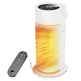 Funtider Heizlüfter Energiesparend - 2000W Leiser Elektrischer PTC Keramik Heizlüfter, 4-Gang heizgeräte, 9H Timer, Fernbedienung, ECO Modus, 70° Oszillation, Überhitzungs & Kippschutz, Weiß