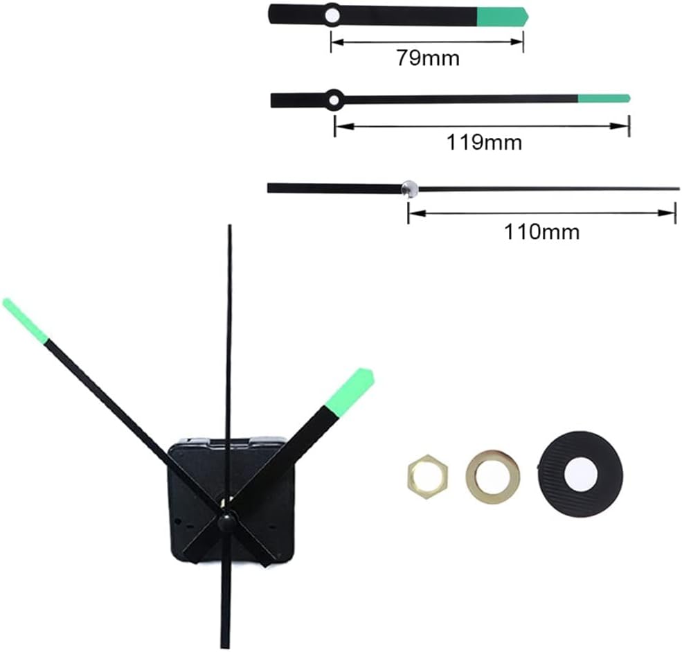 DIY Wall Clock Movement Sweep Silent Mechanism Repair Parts Replacement Kit Fluorescence