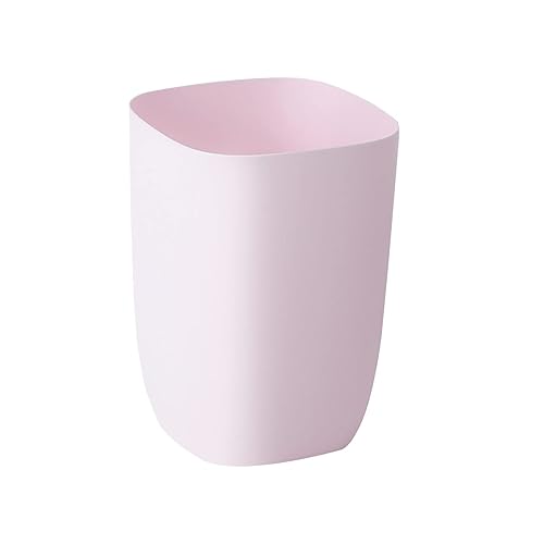 Bote de basura rectangular de plástico para cocina dormitorio sala de estar cesta de basura pequeña para interiores 18 galón7 litros rosa