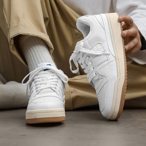Baskets blanches de sport pour hommes look urbain décontracté