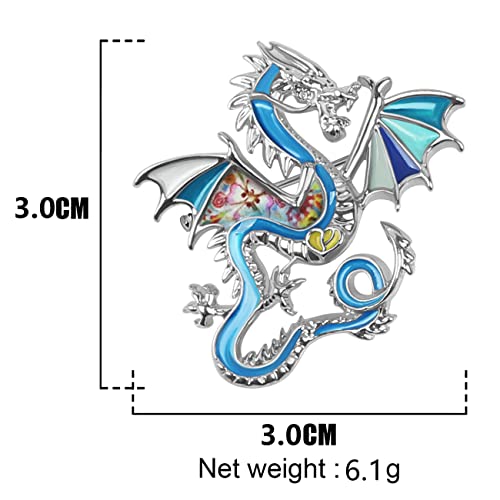 Image of WEVENI Alloy Fantasy Dinosaur Dragon Brooch Enamel Pins for Women Lady Girl Fashion Jewelry Gift