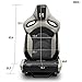 [Dark Knight Series] Black+Gray PVC Reclinable Sport Racing Seats Pair W/Slider Left/Right