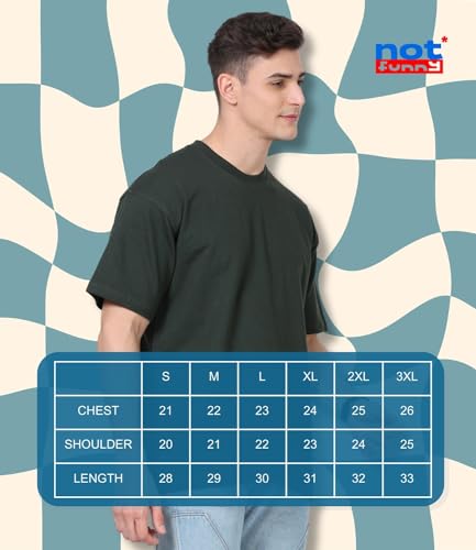 Image of Not Funny 280 GSM Pure Organic Cotton Oversized t Shirts for Men | Drop Shoulder Tshirt for Men & Boys (Available in Black, Blue, Beige,Orange & White)