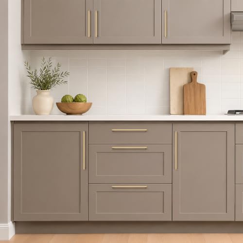 Image of Ravinte Champagne Bronze Kitchen Square Cabinet Handles 8 Inch 10 Pack