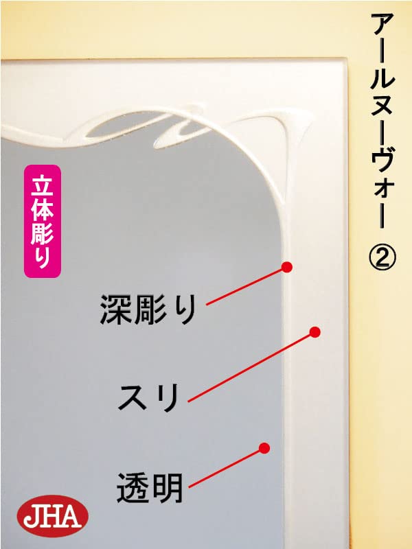Amazon.co.jp: JHA 鏡 壁掛け デザインミラー 幾何学柄 アール