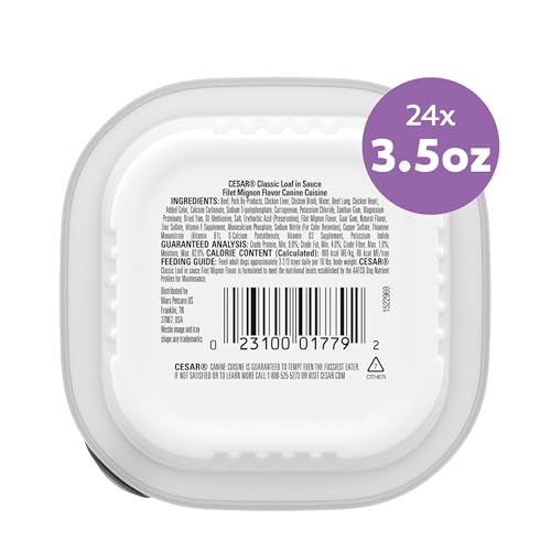 Cesar Classic Loaf in Sauce Wet Dog Food, Filet Mignon, 3.5 oz, 24 Count - image 9